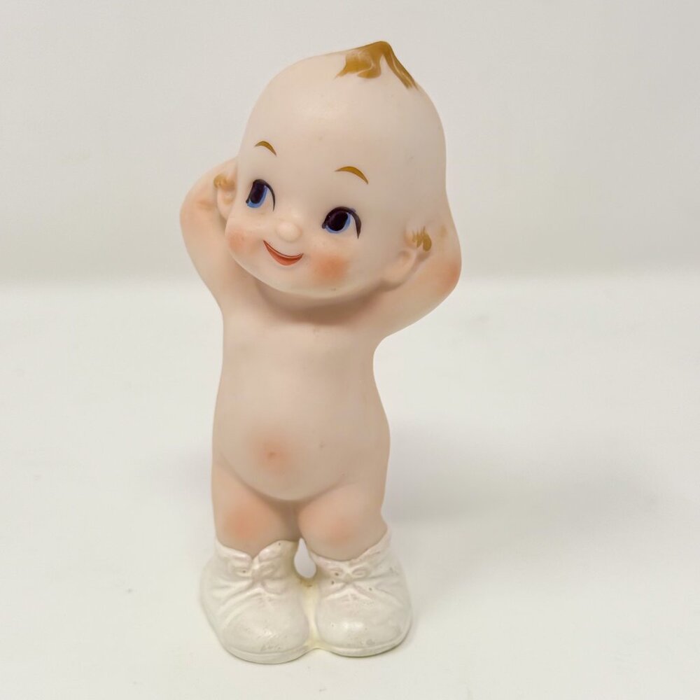 Lot of 4 Vintage Bisque Porcelain Kewpie Dolls Curio Cabinet-Ready Heirloom - Picture 10 of 15